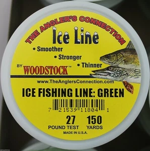 WOODSTOCK PESCA SU GHIACCIO TIP-UP LINE 27# TEST 150YD BOBINA VERDE SCURO NYLON INTRECCIATO - Foto 1 di 2