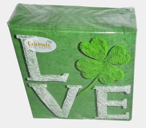 SERVILLETAS DE CÓCTEL DE ST. PATRICK'S DAY ~ 40 quilates ~ 3 capas ~ AMOR ~ 5"" X 5"" [Sin abrir] - Imagen 1 de 1