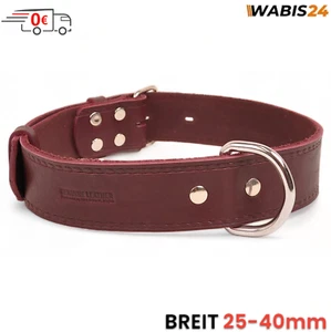 Collar de cuero para perro collar de cuero ancho cuero grueso cuero de vaca 25-40 mm - Imagen 1 de 4