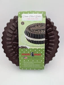Creme Filled Wafer Cake Pan Set - 2 Non-Stick 9.875" x 1.75" Aluminum Pans USA - Imagen 1 de 12