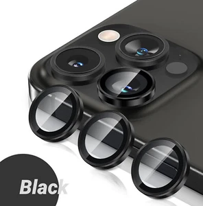 For iPhone 16 16 Pro Max 16 Plus Metal Ring Tempered Glass Camera Lens Protector - Picture 1 of 12