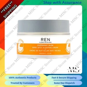 REN Clean skincare Overnight Glow Dark Spot Sleeping Cream 30ml - New - Picture 1 of 2