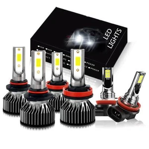 For Jeep Grand Cherokee 2014-2018 6x LED Headlight Hi/Lo Beam + Fog Light Bulbs - Picture 1 of 13