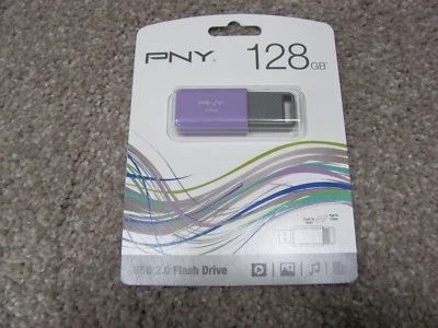 Brand New PNY 128GB USB 2.0 Flash Drive Purple P-FD128OMC-GE - Image 1 of 4