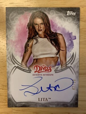2015 Topps WWE Undisputed LITA On Card Auto #d 42/50 SP Autograph Amy Dumas - Image 1 of 2