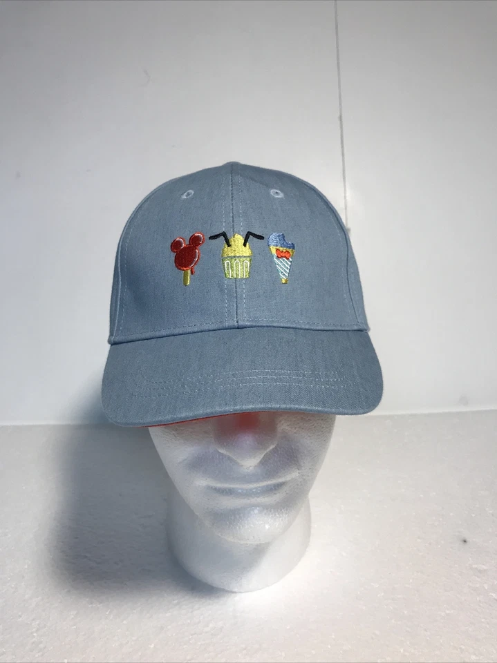 Disney Mickey Pluto Donald Ice Cream Adjustable Denim Baseball Cap Hat M/L