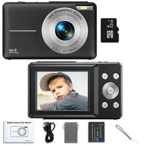 HD 1080P 2.4 Inch Digital Camera Rechargeable Cameras with 16X Zoom Compact Came - Picture 1 of 13