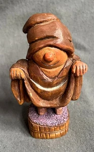 Vintage Hand Carved Wooden Monk Friar Stomping Grapes Marked Jack 93 - Picture 1 of 12