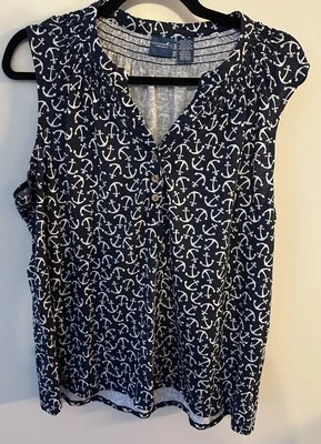 Caribbean Joe без рукавов бак морской якоря синий/белый легкий женщин 1 X - Изображение 1 из 4