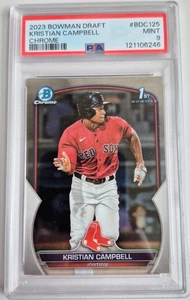 2023 Bowman Draft Kristian Campbell 1st Bowman Chrome PSA 9 MINT - Red Sox - Picture 1 of 2