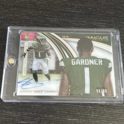 2022 Panini Immaculate Introductions Rookie Auto Ahmad "Sauce" Gardner #/49  - Image 1 of 3