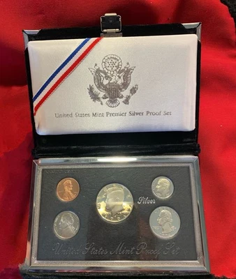 Набор серебряных монет чеканки пруф 1994-S United States Premier сертификат подлинности, оригинальная упаковка, монетный двор США - Изображение 1 из 2