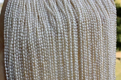 2-3 mm Oval Zuchtperlen Strang Süßwasser Perlen Schmuck Kette Halskette klnmj - Bild 1 von 2