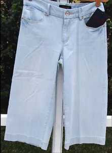 SEVEN 7 PREMIUM DENIM LIGHT BLUE CROP CAPRI COTTON SPANDEX JEANS 4 8 10 25 NEW - Picture 1 of 4
