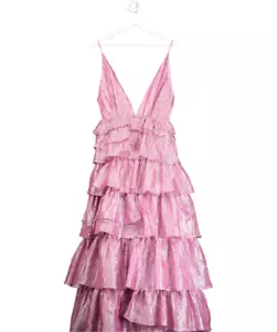 True Decadence Pink Shimmer Tiered Dress UK 8 - Picture 1 of 3