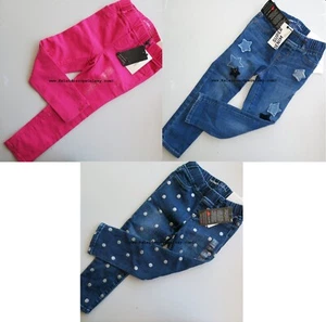 Gap Girls Size 4 High Stretch Jeans ~ $120 Retail Pink Silver Glitter Polka Dot - Picture 1 of 4