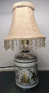 Porcelain Nathan Lagin New York Asian Gold Floral Tea Caddy Jar Urn Table Lamp - Picture 1 of 11