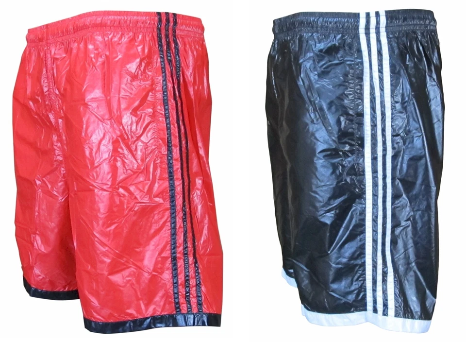 Pantalones Cortos Bruno Brillante Nylon Plástico 3 Rayas NUEVO Foto 1 de 1