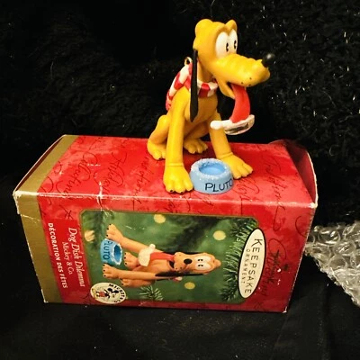 Ornamento HALLMARK 2000 prato de cachorro dilema Pluto Disney Mickey & Co - Imagem 1 de 4