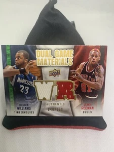 2009-10 UD Dual Game Used Dennis Rodman &William Dual Jersey /150 Bulls HOFER J1 - Picture 1 of 2