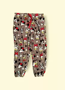 Women’s DISNEY Mickey & Friends Gray Velvet Jogger Pajama Pants Size Large 12/14 - Picture 1 of 5