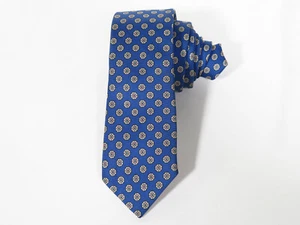 Polo Ralph Lauren Blue with White Flowers Print 100% Italian Silk Tie, USA - Picture 1 of 5