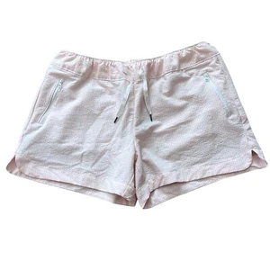 Magellan Shorts Womens Size L Whataburger Seersucker Fish Gear Pink White - Picture 1 of 10