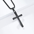 Men Women Boy Mobius Cross Necklace Stainless Steel Polished Pendant Chain Gift