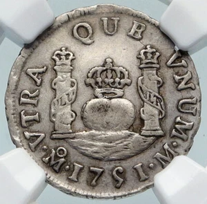 1751 Mo MEXICO under SPAIN King FERDINAND VI Silver Antique Real Coin NGC i85373 - Picture 1 of 5