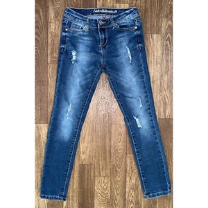 State of Independence Girl's Distressed Denim Jeans Skinny Blue Size 8 - Picture 1 of 5