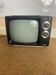 Vintage RCA AFC 120Y DIAL TV Solid State Television White B&W Retro Tested - Picture 1 of 3