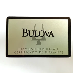 BULOVA Diamond Certificate of Authenticity card - Picture 1 of 2