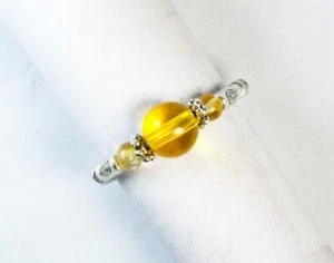 ANILLO ELÁSTICO PLATA PIEDRA DE NACIMIENTO CITRINO CYNTHIA LYNN "NIÑO DE NOVIEMBRE" DAMAS - Imagen 1 de 1