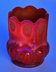 Degenhart Orange Tomate Schlacke Glasperlen Oval Kamee Zahnstocher Halter - LEUCHTET! - Bild 1 von 10
