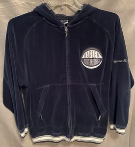 VTG Y2K Platinum Fubu Harlem Globetrotters Warm Up Velour Jacket Kids Sz 12/14 M - Picture 1 of 7