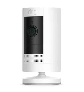 RING Stick Up Cam Plug-in Überwachungskamera - 1080p HD - Alexa - 2Way Talk - WEISS - Bild 1 von 5