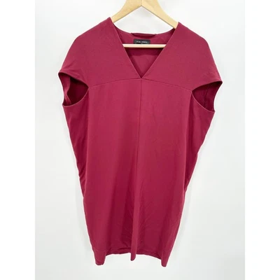 Club Monaco Burgundy Red V-Neck Cap Sleeve Sheath Dress Women's Size 0 - Image 1 of 4