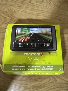 TomTom VIA 1605TM Car Portable GPS 6” Lifetime Maps/Traffic + Box ~ WORKS - Picture 1 of 8