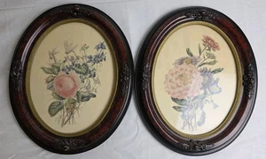 Pair of Vintage Floral Botanical Lithograph Prints IBF Co Framed 15" X 12" - Picture 1 of 9