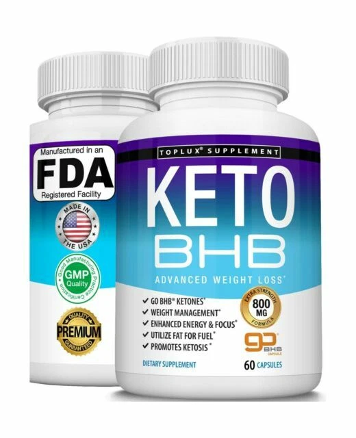 Toplux Keto Blocker 1800mg White Kidney Bean Extract Pills - 90 Capsules
