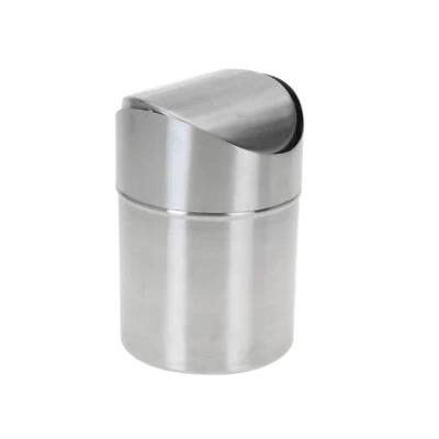 Edelstahl Tischmülleimer 12 x 16 cm mit Schwingdeckel Tisch Abfallbehälter 1,2L - Bild 1 von 2