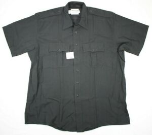 NWT Elbeco Prestige Duty Uniform Shirt 8841 Short Sleeve Black Size 18