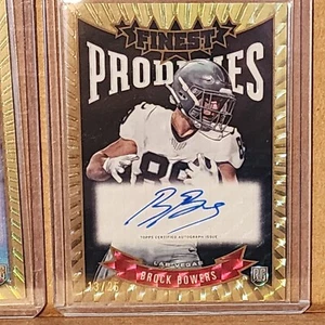Brock Bowers 2024 Finest Prodigies Black Refractor Auto #13/25 Las Vegas Raiders - Picture 1 of 3