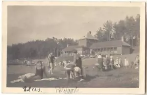 ESTONIA ACTIVE REST SWIMMING PLACE a ELVA 1937 RPPC SCENA VISTA ATTRAENTE! - Foto 1 di 2