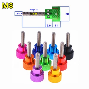 M8 Knurled Thumb Screws A2 Stainless Steel &Colour Aluminum Hand Turn Knob Bolts - Picture 1 of 6