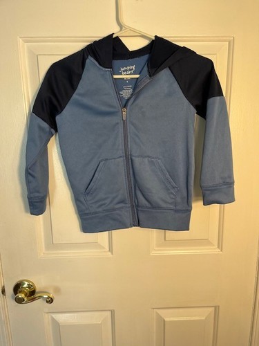 VETEMENTS Maglione felpa con cappuccio Jumping Beans blu e nero in poliestere con zip taglia 6