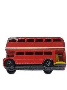 Vintage Play Art Double Decker Bus DieCast Red - Picture 1 of 6