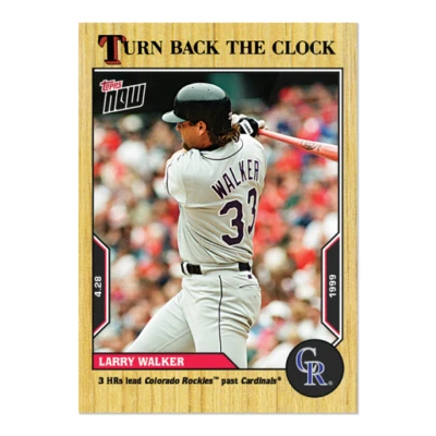 🔥LARRY WALKER ROCKIES 2022 TOPPS NOW TURN BACK THE CLOCK #29 🔥 (SSP) - Image 1 of 2