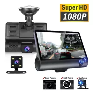1080P 4" Dual Lens HD Car DVR Rearview Video Dash Cam Recorder Camera G-Sensor - Picture 1 of 15