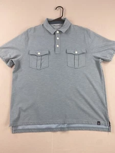 Camisa polo Chaps para hombre extra grande XL azul algodón bolsillos informal manga corta - Imagen 1 de 12
